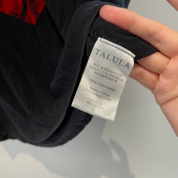 Talula Aritzia XXS velvet heart short sleeve top - Picture 2 of 2